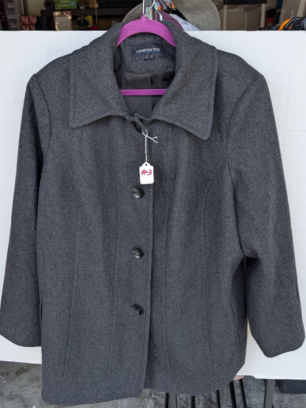 London Fog Gray Wool Blend Women's Peacoat Jacket XXL 20-22